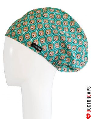 gorro quirofano pavo real